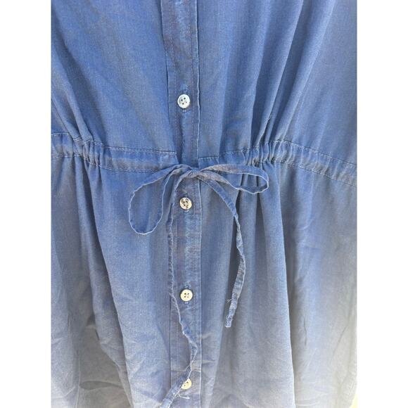 NWT J.Crew Cinched‎ Shirt Dress, Button Down, Indigo Blue, Cotton, Sz M - Picture 6 of 9